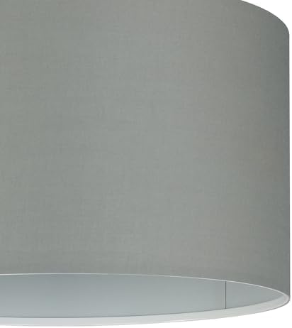 EGLO Lámpara de suspensión PASTERI, lámpara colgante textil con 1 bombilla, lámpara de suspensión de acero y tela, color níquel mate, gris, casquillo E27, diámetro 38 cm - Image 6