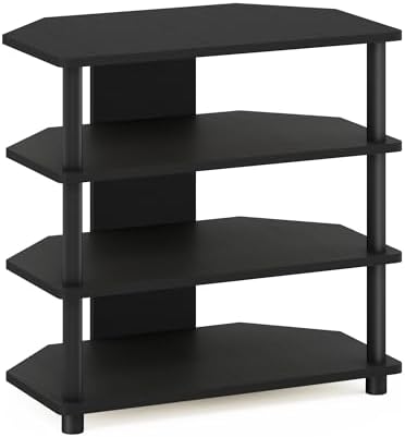 Furinno Turn-N-Tube Easy Assembly 4-Tier Petite Entertainment Center / TV Stand / TV Unit / TV Desk, Blackwood - Image 5