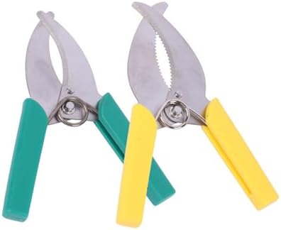 2 Pcs Ring Barking Cutting Shears Professional Planting Shears Pruning Tools for Garden (Green, Yellow) - Image 2