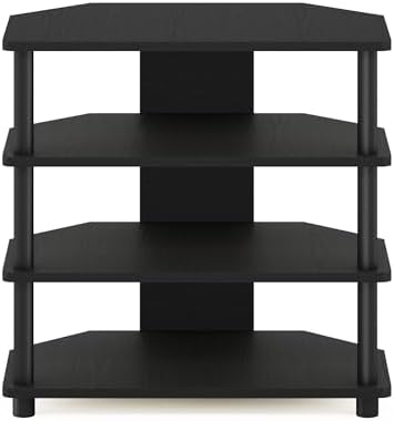 Furinno Turn-N-Tube Easy Assembly 4-Tier Petite Entertainment Center / TV Stand / TV Unit / TV Desk, Blackwood - Image 6