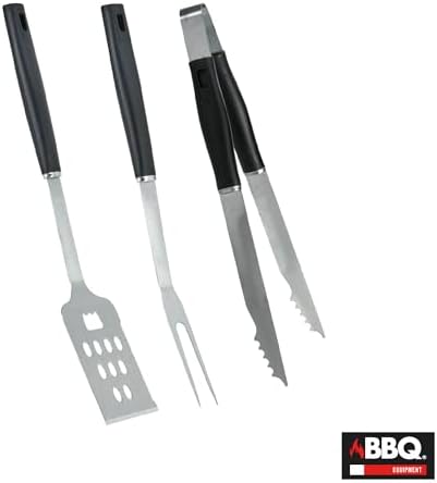 3 Piece BBQ Utensil Set Black - Image 3