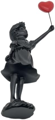 Cute Girl with Resin Globe Figurine for Home Decor Banksy Statue with Red Heart Balloon Modern Art Sculpture for Tabletop Bookshelf Decor - Image 10