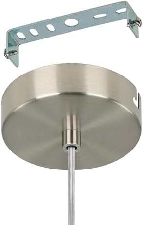 EGLO Lámpara de suspensión PASTERI, lámpara colgante textil con 1 bombilla, lámpara de suspensión de acero y tela, color níquel mate, gris, casquillo E27, diámetro 38 cm - Image 7