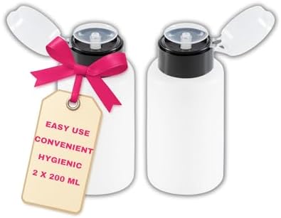 LALILL Dispenser Bottles 2 x 200 ml – Dispenser with Pump for Cosmetic Liquids – Acetone Remover Polish Cleaner Lotion Shampoo – Professional and Home - Image 2