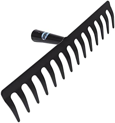 Amig - Garden Rake - Metal Steel Rake with 12 Sturdy Teeth for Raking and Working the Earth - Tools for Orchard and Gardening in Black - Measurements: 300 mm. - Image 3