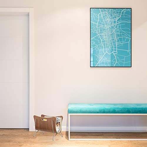 Relaxdays Wooden Magazine Rack, Magazine Holder, Newspaper Basket, Modern Design, Metal, 1 Unit, 30 x 37 x 25 cm, Brown, Fibreboard - Image 4