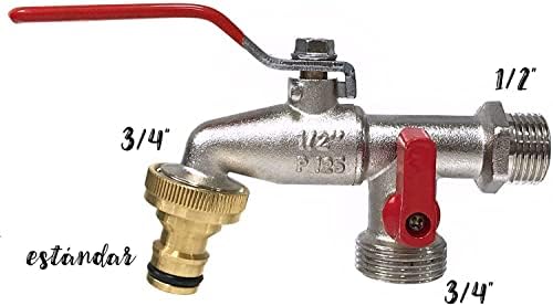 Aqua Control Garden Tap Double Outlet 1/2-3/4 + Bonus Pack with Connector to Hose + Adapter to 12 and 16 mm Drip Pipe + 4 mm Micro Tube Adapter - Image 5