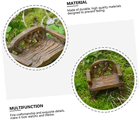 GANAZONO 3 Pieces Mini Garden Furniture Set Bench and Chairs Decoration Micro Landscape Outdoor Resistant for Bonsai and Flower Pots - Image 7