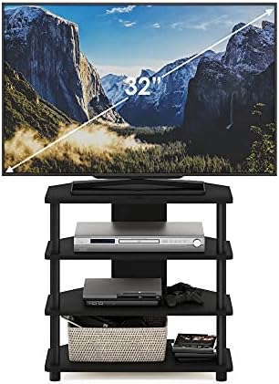 Furinno Turn-N-Tube Easy Assembly 4-Tier Petite Entertainment Center / TV Stand / TV Unit / TV Desk, Blackwood - Image 4