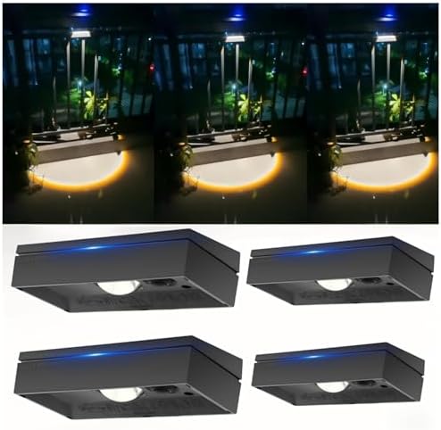 litren Solar Fence Lights Outdoor 4 Pack 3 Color Modes IP65 Waterproof Solar Lights Outdoor Garden Fence Lights for Patio Gate Pool Railing - Image 3