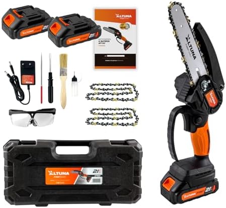 Altuna - 21V Battery Chainsaw with Titanium Chain - 800W Power - Cutting Capacity 150mm - Includes 2 Lithium Batteries - Lightweight and Compact - Case and Accessories Included - AF 150 - Image 2