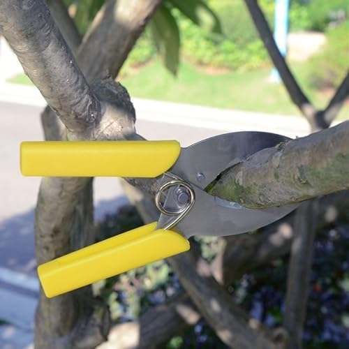 2 Pcs Ring Barking Cutting Shears Professional Planting Shears Pruning Tools for Garden (Green, Yellow) - Image 7