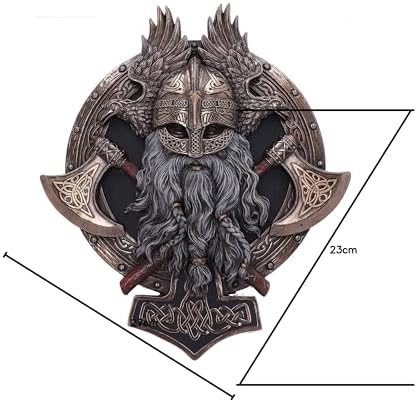 Nemesis Now Bronze Wall Plate for Valhalla with Viking Axe, Hammer and Raven, Brown, 27L x 23W cm - Image 10