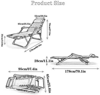 Genérico Conjunto de Muebles de jardín para Exterior: tumbonas reclinables Plegables e Impermeables, sillas de terraza Ajustables con Sistema de Gravedad, de Metal, para Camping, Patio y Oficina. - Image 4
