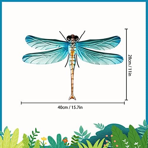 3 Pieces Dragonfly Wall Decoration with Legs Metal Dragonfly for Home Bedroom Living Room Office Garden Patio - Image 3