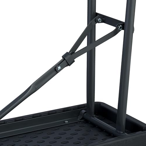 Relaxdays Folding Garden Set, 3 Pieces, Outdoor Table, 2 Benches, Patio, Camping or Reception, Rattan Effect, Black, Steel, 73 x 120 x 61 cm - Image 9