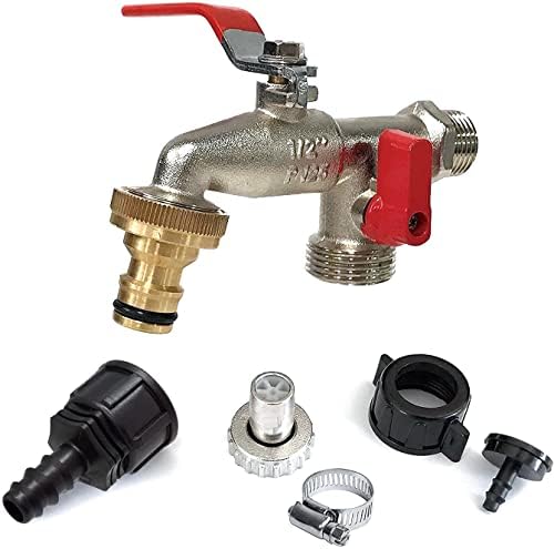 Aqua Control Garden Tap Double Outlet 1/2-3/4 + Bonus Pack with Connector to Hose + Adapter to 12 and 16 mm Drip Pipe + 4 mm Micro Tube Adapter - Image 2