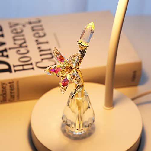 LONGWIN Artificial Glass Tiger Lily Flowers with Glass Vase, AB Coated Crystal Collectible Figures for Home, Wedding, Mother's Day Gift Idea - Image 4