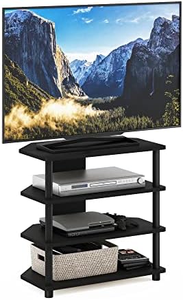 Furinno Turn-N-Tube Easy Assembly 4-Tier Petite Entertainment Center / TV Stand / TV Unit / TV Desk, Blackwood - Image 2