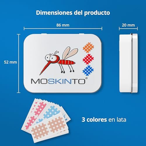 MOSKINTO Mosquito Patches Family Pack of 42 Coloured Patches in Tin Itch, Mosquitoes, Horseflies, Bees, Gnats, Cures Bites, Multi-Coloured - Image 4