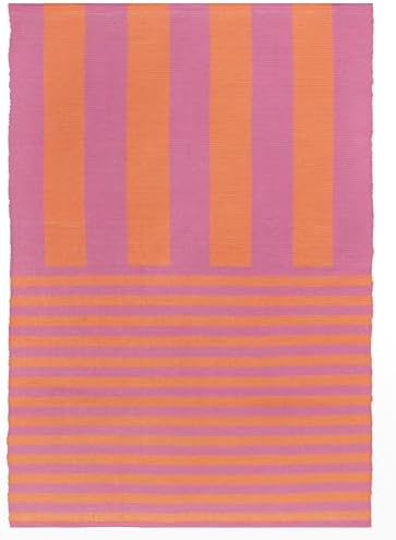 furn. Furniture. Indoor/Outdoor Rug with Deck Stripe Print - Orange/Pink - 120x170cm - Image 2
