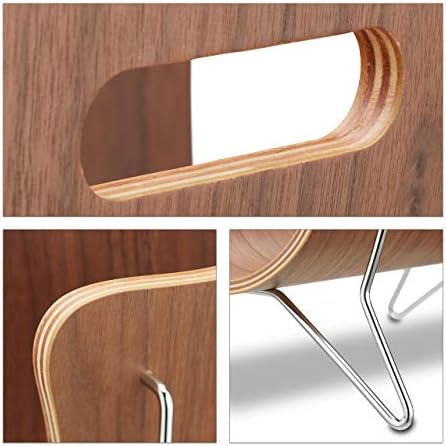 Relaxdays Wooden Magazine Rack, Magazine Holder, Newspaper Basket, Modern Design, Metal, 1 Unit, 30 x 37 x 25 cm, Brown, Fibreboard - Image 7