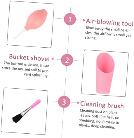 Hemobllo Place Mini Garden Tools for Succulents Accessories Brush Kit Succulent Tools Equipment Transplant Inside Indoor Shovel Plants Pink - Image 8