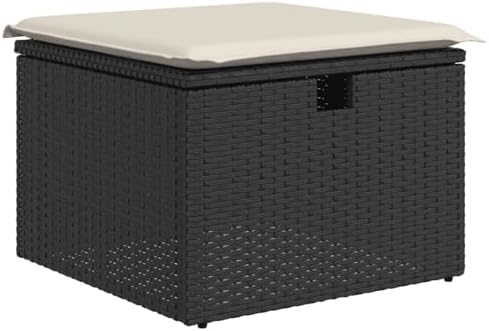 LAPOOH 5 Piece Garden Furniture Set and Cushions Black Synthetic Rattan Outdoor Garden Furniture Set Outdoor Garden Sofa Set Outdoor Garden Furniture - 3263772 - Image 6