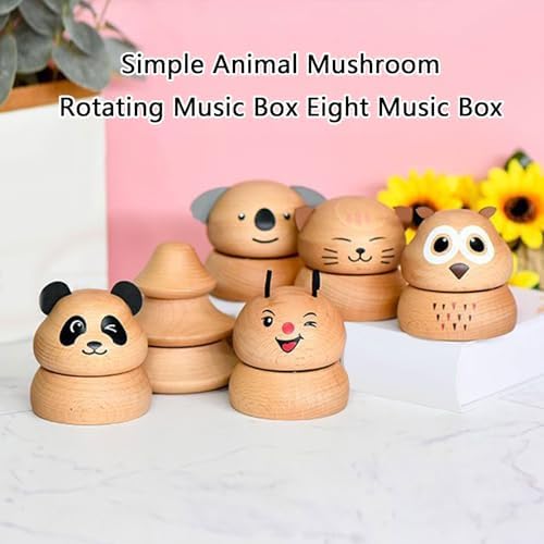 Handcraft Classic Mushroom Wooden Rotating Musical Box Classic Melodies Home Decor for Kids Adults Home Music - Image 3