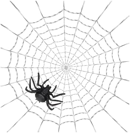 AKH® 5FT Giant Spider Web with Spider, Realistic Halloween Spider Web Decoration for Indoor Outdoor Use, Scary Yard Decor, Perfect for Halloween Party and Houses - Image 2