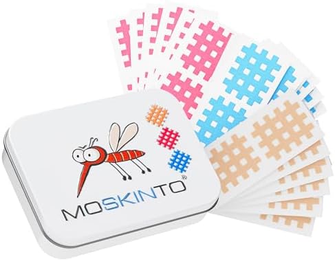 MOSKINTO Mosquito Patches Family Pack of 42 Coloured Patches in Tin Itch, Mosquitoes, Horseflies, Bees, Gnats, Cures Bites, Multi-Coloured - Image 2