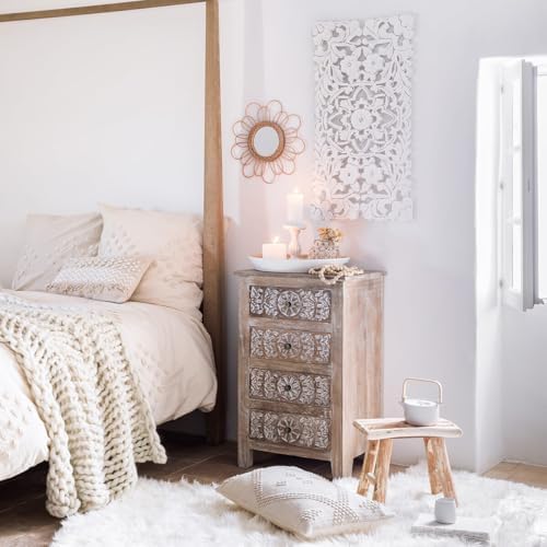 ATMOSPHERA CREATEUR D'INTERIEUR Wall Decoration 'Fanny' - Carved Wood 85 x 45 cm - Image 4