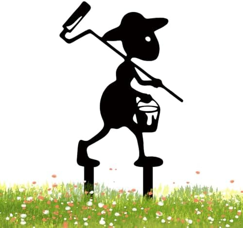 Adornos artísticos de metal para patio, adornos de hormigas de metal, plantas en maceta, estacas de enchufe de tierra, estacas de decoración de jardinería al aire libre para jardín, granja - Image 2