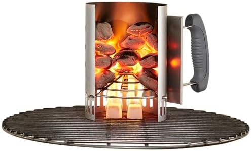 Weber Rapidfire Ignition Fireplace, Small (20 cm High), Charcoal and Briquettes Lighter with Two Handles, Ideal for Charcoal Grills of at least Ø 47 cm – Silver (7447) - Image 7