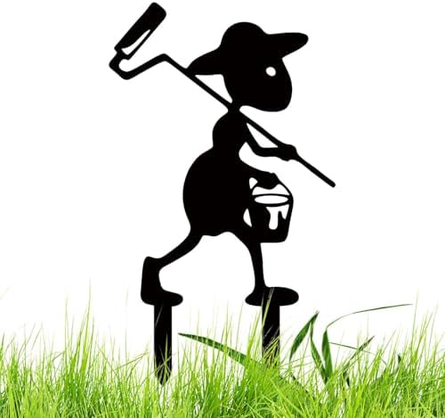 Adornos artísticos de metal para patio, adornos de hormigas de metal, plantas en maceta, estacas de enchufe de tierra, estacas de decoración de jardinería al aire libre para jardín, granja - Image 8