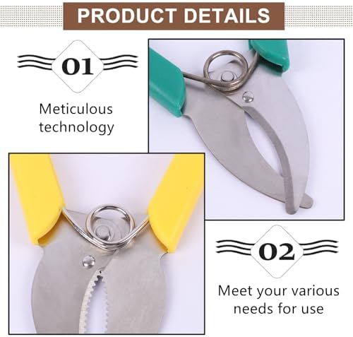 2 Pcs Ring Barking Cutting Shears Professional Planting Shears Pruning Tools for Garden (Green, Yellow) - Image 5