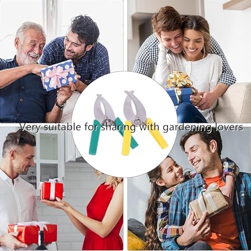 2 Pcs Ring Barking Cutting Shears Professional Planting Shears Pruning Tools for Garden (Green, Yellow) - Image 8