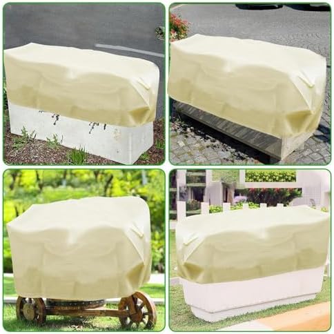 Cubierta rectangular para plantas contra heladas, protección contra heladas de invierno para jardín, protector de cama elevado a prueba de viento con cordón, accesorios para el hogar para patio, céspe - Image 4