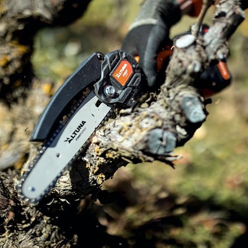 Altuna - 21V Battery Chainsaw with Titanium Chain - 800W Power - Cutting Capacity 150mm - Includes 2 Lithium Batteries - Lightweight and Compact - Case and Accessories Included - AF 150 - Image 5