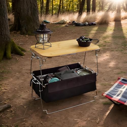 Folding Camping Table – Folding Study Table | Outdoor Portable Desk Camping Accessory for Terrace Garden Balcony Home Picnic Portable Indoor Travel Office - Image 4