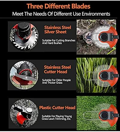 Metal Blade Brushcutter, Cordless Lithium Battery Powered Grass Trimmer with Adjustable Telescopic Long Handle for Lawn and Garden Pruning - Image 8