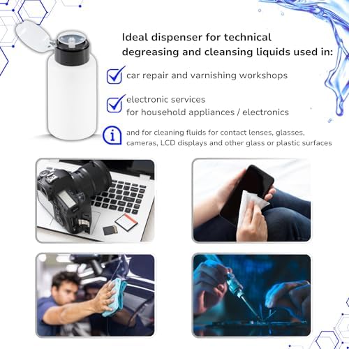 LALILL Dispenser Bottles 2 x 200 ml – Dispenser with Pump for Cosmetic Liquids – Acetone Remover Polish Cleaner Lotion Shampoo – Professional and Home - Image 5