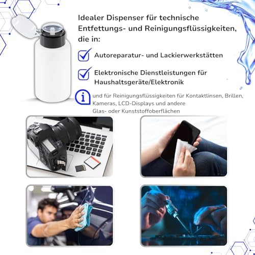 LALILL Dispenser Bottles 2 x 200 ml – Dispenser with Pump for Cosmetic Liquids – Acetone Remover Polish Cleaner Lotion Shampoo – Professional and Home - Image 11