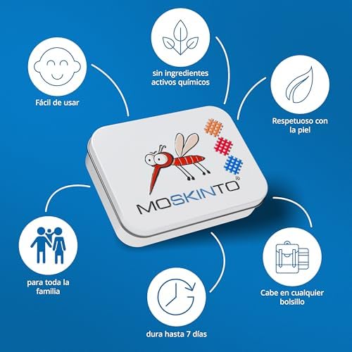 MOSKINTO Mosquito Patches Family Pack of 42 Coloured Patches in Tin Itch, Mosquitoes, Horseflies, Bees, Gnats, Cures Bites, Multi-Coloured - Image 3