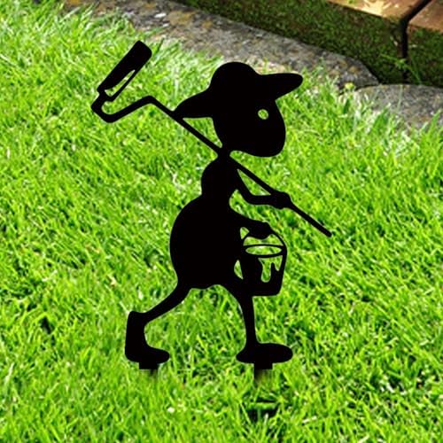 Adornos artísticos de metal para patio, adornos de hormigas de metal, plantas en maceta, estacas de enchufe de tierra, estacas de decoración de jardinería al aire libre para jardín, granja - Image 4