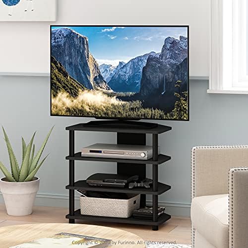 Furinno Turn-N-Tube Easy Assembly 4-Tier Petite Entertainment Center / TV Stand / TV Unit / TV Desk, Blackwood - Image 3
