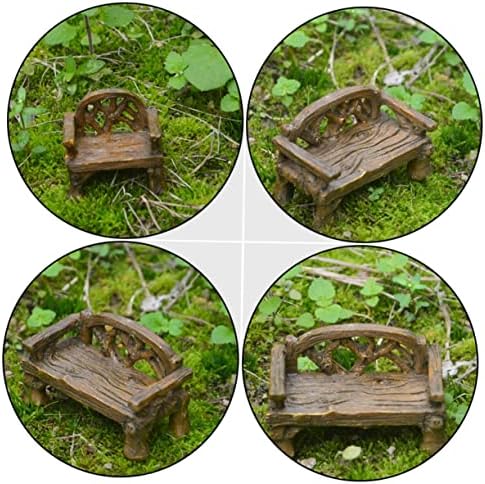 GANAZONO 3 Pieces Mini Garden Furniture Set Bench and Chairs Decoration Micro Landscape Outdoor Resistant for Bonsai and Flower Pots - Image 3