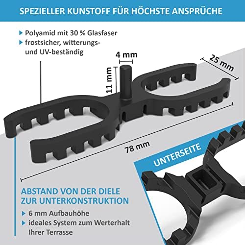 My Plast Stück Building Accessories Terrace Spacers, Black, 4 mm (Offen) 200 St - Image 4