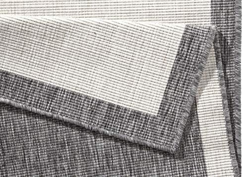 NORTHRUGS Indoor and outdoor rug, 80 x 250 cm, reversible, weatherproof, modern, plain design, with border for balcony, terrace, garden, conservatory, living room, hard-wearing - Image 7