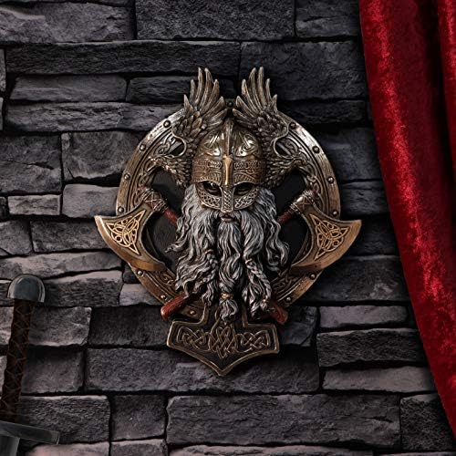 Nemesis Now Bronze Wall Plate for Valhalla with Viking Axe, Hammer and Raven, Brown, 27L x 23W cm - Image 8